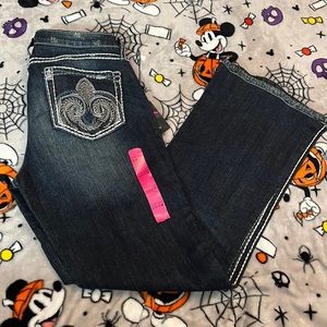 NWT Rock 47 by Wrangler Jeans 9/10 x 36 Western Rodeo Ace High Blue Denim